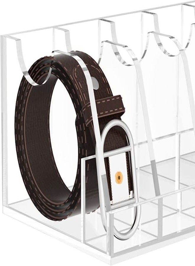 HOMANLY Belt Organizer 7 Slots - Clear Acrylic Belt Storage for Closet, Wall Mount Belt Holder, Space-Saving Belt Display Organizer - Image 4